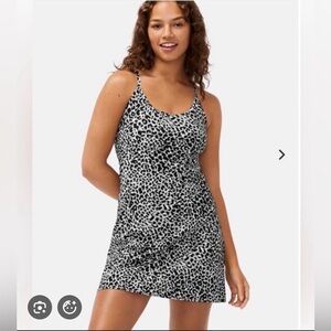 The Exercise Dress by Outdoor Voices Snow Leopard Print